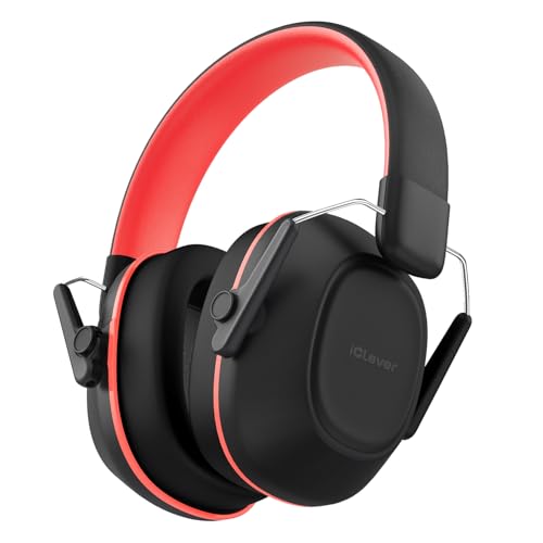 iClever Casque Anti Bruit Enfant, Protection Auditive SNR 29dB, Taille Ajustable pour Tous les Âges, Pliable & Confortable, Casque Anti-Bruit pour Concerts, Feux...