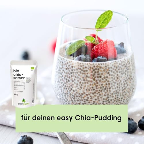 Chia Samen Bio, Premium, geprüfte Qualität, naturbelassen, ohne Gentechnik, glutenfrei, rein pflanzlich, 450g (450 g, Chia) – Bild 4