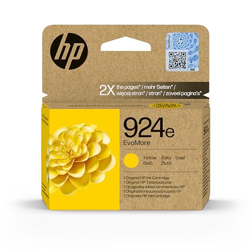 HP 924e Jaune, Cartouche Encre Originale, EvoMore, Grande capacité