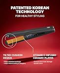 Glampalm Redresseur de cheveux - 1" Fer plat en céramique, 11 Paramètres de chaleur (220°–450°), rapide 25s Chauffe-toi, l'outil de styling de salon no 1 de Corée avec 3D Corde pivotante & Double tension, noire (GP201)