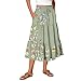 Women’s Ruffled Hem A Line Flowy Skirts with Pockets Elastic Waist Lightweight Midi Skirt Casual Drawstring Outfits