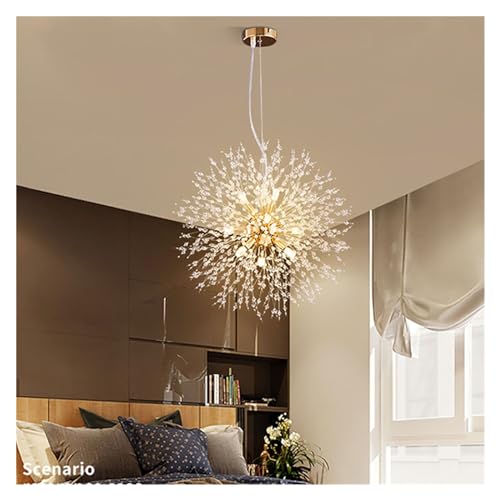 Lustre pissenlit cristal moderne or plafonnier design pour chambre et salon