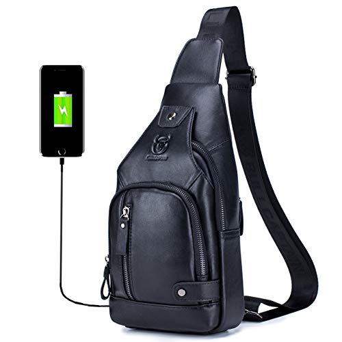 BULLCAPTAIN Genuine Leather Sling Bag
