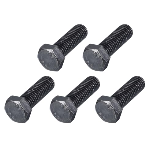 Image of METALLIXITY Hex Bolts (M12-1.25x35mm) 5Pcs, 8.8 Grade Carbon Steel Fully Threaded Black Oxide, Coarse Thread UNC Hex Head Screw Bolt - for Furniture Repair