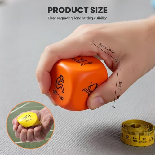2 PCS Workout Dice for Men Women, 2026 Exercise Dice, Portable Fitness Dices for Home Workouts, Funny Training Dices for Family Fitness, Strength Training Equipment for Adults (Orange) - Image 5