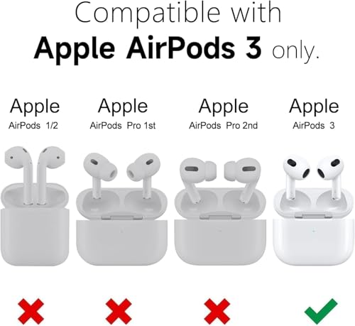 Image of Case Cover for Apple AirPods 3 | Premium Leather Case with Carabiner | Only for Apple Airpods | Red