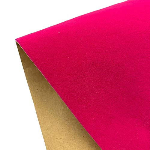 Yalulu 7.8 * 58 Inch Soft Self Adhesive Flocked Fabric Velvet Flocking Sticky Back Velvet Fabric for DIY Jewelry Box, Wallet Cloth Craft Projects (Rose Red)