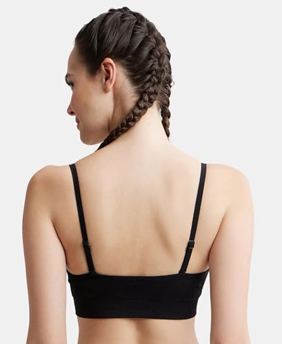Image of Jockey FE53 Women's Wired Padded Super Combed Cotton Elastane Strech Medium Coverage Plunge Neck Pushup Bra with Multiway Styling