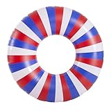 In The Swim American Stripe Inflatable Pool Tube Float – 48' Patriotic Red, White & Blue Swim Ring – Durable Fourth of July Float for Adults & Teens