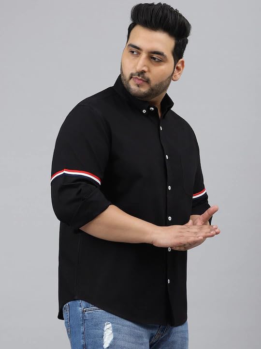 Image of Plus line Men Plus Size Stylish Solid Casual Shirts
