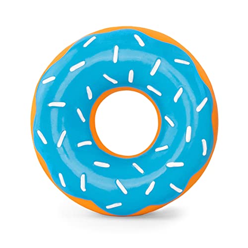 ZippyPaws Latex Donutz, Durable Dog Toy for Interactive Play No Stuffing, Blueberry, 6 x 6 x 1.25 in