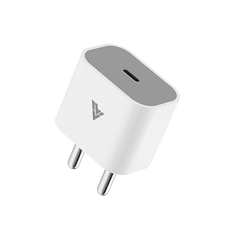 DR VAKU® 20W iPhone Charger Type C Adapter for iPhone 14/ 14 Plus/ 14 Pro/ 14 Pro Max, iPhone 13/13 Pro/13 Pro Max/13 Mini, 12/12 Mini/ 12 Pro Max, iPhone 11 Series With PD 3.0, BIS Certified| USB-C 20 Watt Original Fast Charging Adopter (White& Grey) at Rs. 799