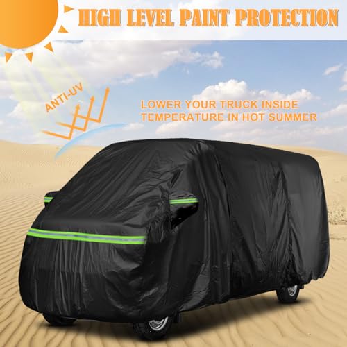 Image of Federedevo Waterproof Full Van Cover for Transit LWB-EL 264 inch Lx120 H | Fits 148 inch WB Extended High Roof, Fits Roof AC Units, All Weather Shield
