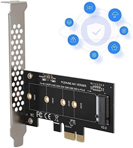 Image of NVME M.2 SSD M Key to PCI-e 3.0 x1 Host Controller Expansion Card,Supports M2 NGFF PCI-e 3.0, 2.0 or 1.0, NVME or AHCI, M-Key, 2280, 2260, 2242, 2230 Solid State Drives with Low Profile Bracket