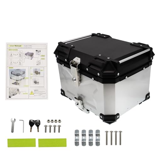 HLUCHY Capa superior para motocicleta com trava de segurança exclusiva, caixa traseira de motociclet