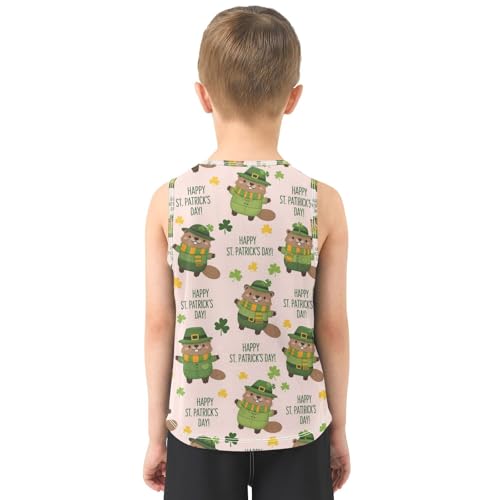J JOYSAY St. Patrick's Otters Boys Tank Top Sleeveless Muscle Shirts Quick Dry Active Sport Workout Kids T-Shirts 3-15T3
