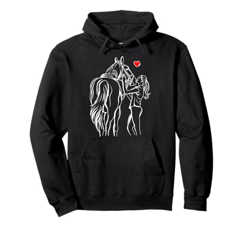 Cavalli Equitazione Cavallo Donne Ragazza Felpa con Cappuccio