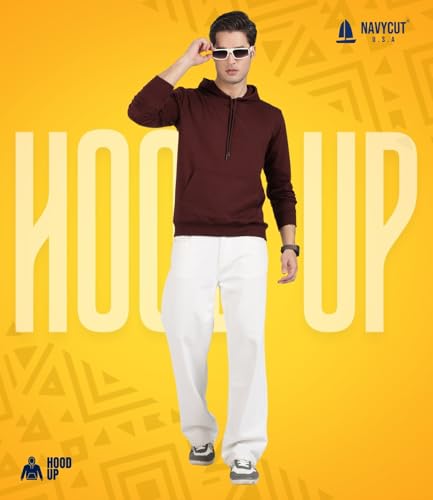 Image of Cotton Hoodies for Men | Pullover | Winter Wear | Hoodie | Hooded Sweatshirt | Kangaroo Pockets Hoodie|Regular Fit |Size S- 2XL