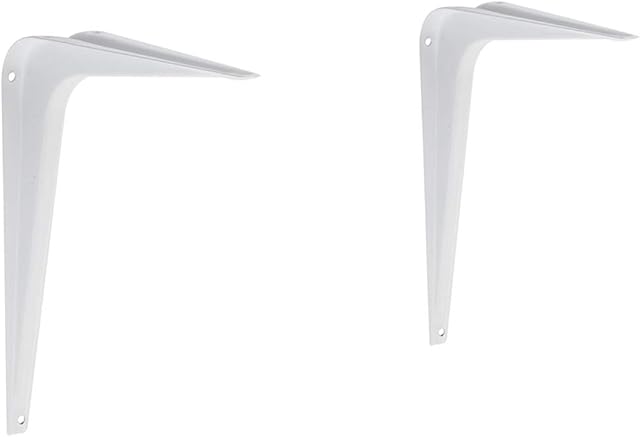 Amazon Basics AB5401 Shelf Bracket, 15.2 x 20.3 cm, 10-Pack, White