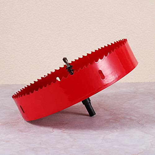 Utoolmart 185mm Bi-Metal Hole Saw M42 High Speed Steel Holesaw Blade 25mm Cutting Depth Opener Cutter Drill Bit with Triangular Handle for Wood Sheet Metal Plastic Fiberboard - Image 3