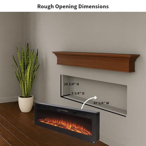 Image of Touchstone Smart Electric Fireplace-The Sideline 60 inch Wide-in Wall Recessed - 30 Realistic Ember Color /Flame Options - 1,500W Heater w /Thermostat - Log & Crystal Hearth Options - Alexa /WiFi Enabled