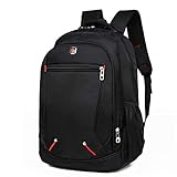Omaska Mochila portátil 3 bolsillos y red, mochila portátil de mango suave Business Black 35 LT. Negro