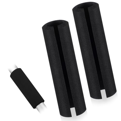 2 Pcs Foam Handle Cover 4.33 × 0.78 Inch NBR Rubber Foam Grip Wrap Comfortable Foams Tubing Handle Grips for Fitness Home Lawn Bicycle Motorbike Handlebar Replacement Black