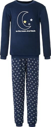 Erwin Müller Kinder-Schlafanzug Frottee Mond und Sterne Marine...