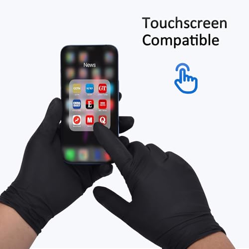 Image of Schneider Nitrile Exam Gloves, 4 Mil Black Gloves Disposable Latex Free Powder Free, Food Safe for Cooking, Food Prep, Clean