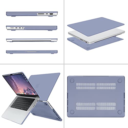 Image of MOSISO Compatible with MacBook Pro 16 inch Case 2025 2024 2023 2022 2021 M4 M3 M2 M1 A3403 A3186 A2991 A2780 A2485 Pro Max, Plastic Hard Shell&Keyboard Cover&Screen Film&Storage Bag, Lavender Gray
