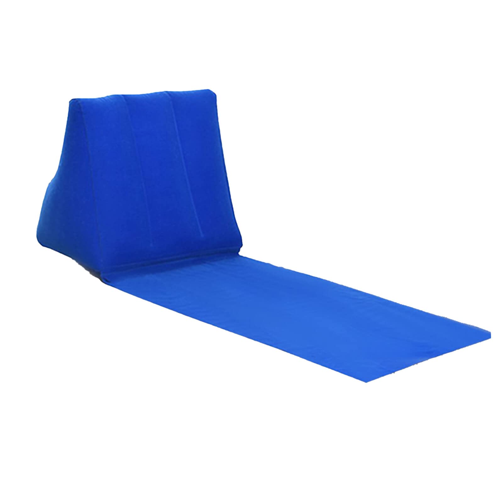 SOONHUA Cuscino gonfiabile per la schiena, portatile, reclinabile, a forma di cuneo, tappetino da spiaggia, pieghevole, impermeabile, per campeggio all'aperto (blu scuro)
