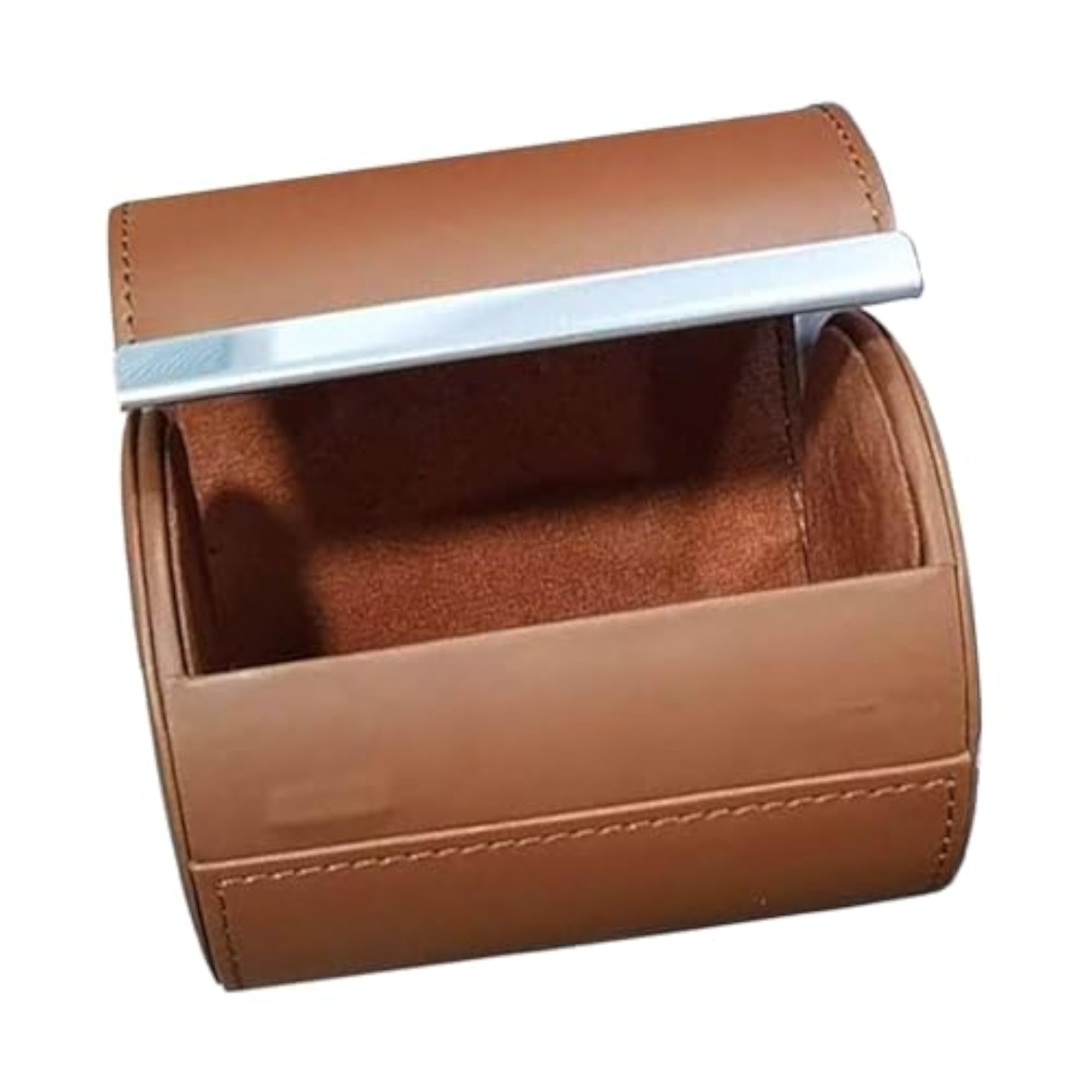 Men's 5x Travel Tie Case in Brown PU Leather, Business Gift