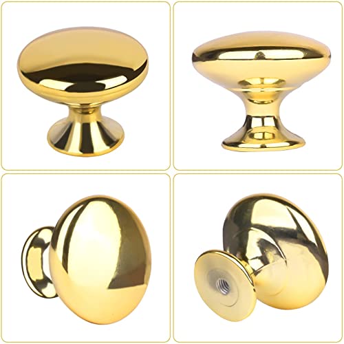 ShipeeKin 10x Gold Polished Chrome Cabinet Hardware Round Mushroom Door Pull Handle Knob 30mm for Cabinet, Cupboard, Wardrobe, Cupboard, Drawer, Bedroom, Bathroom Racks Furniture ect. - Image 3