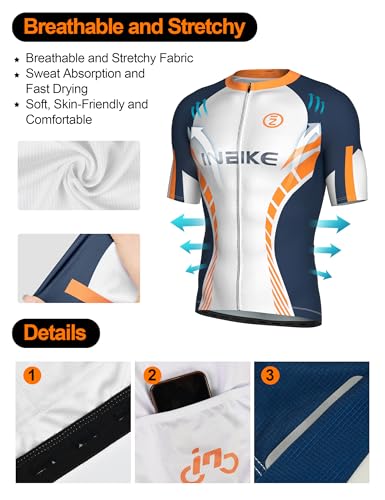 INBIKE Maillot con Mangas Cortas Ciclismo Hombre + Cullotes Cortos Conjuntos de Ciclismo para Hombre Deportes al Aire Libre - imagen 2