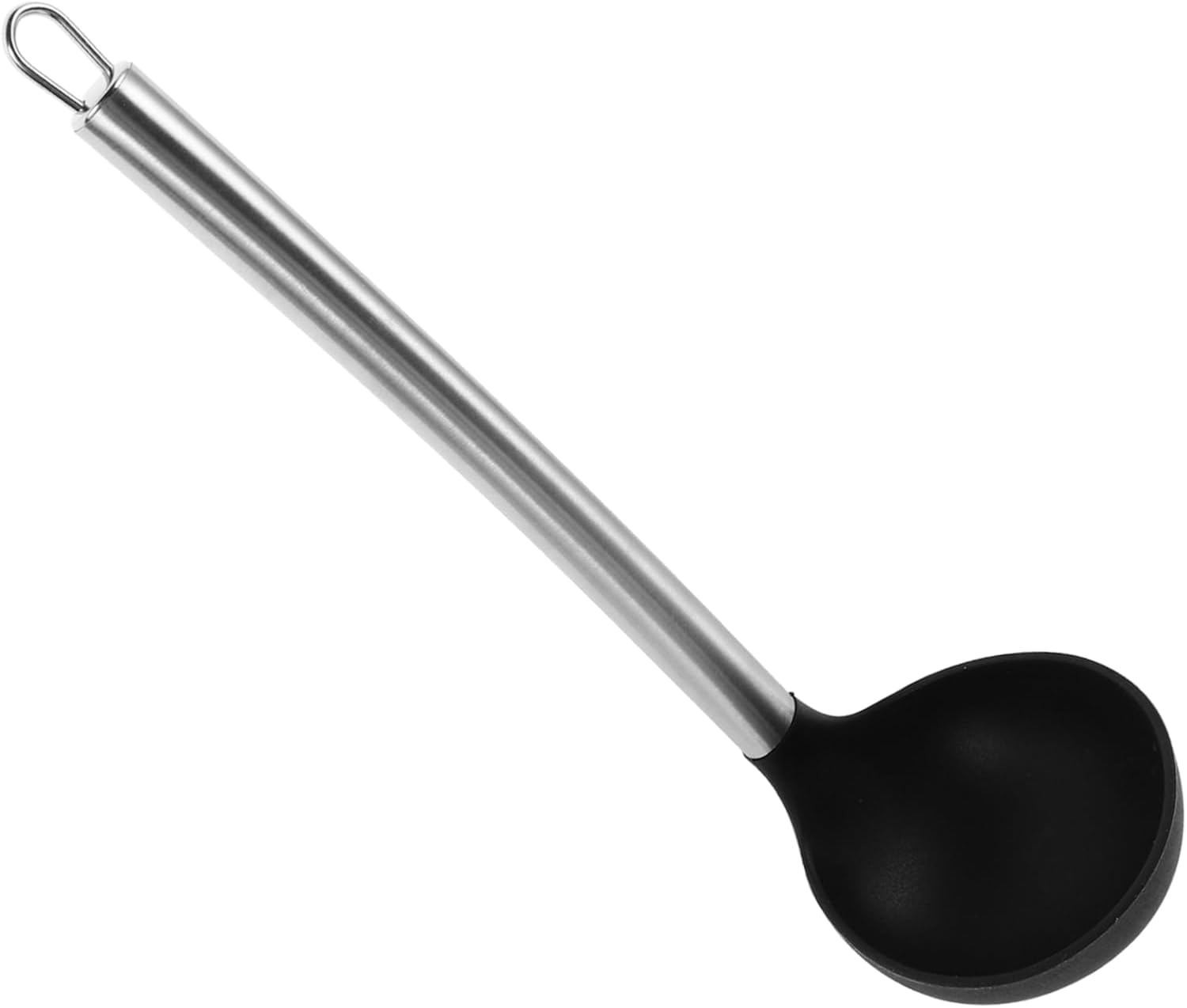 Heat Resistant Silicone Soup Ladle with Stainless Steel Handle Non Stick Serving Spoon for Cooking Soups Stews and Sauces Easy Maintenance and Precision Pouring