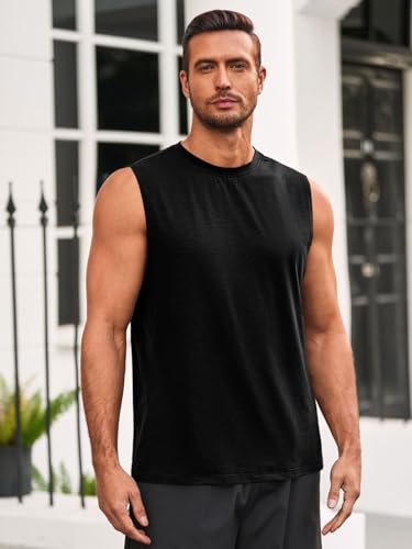 Runcati Mens Sleeveless Tank Tops Workout Athletic Muscle Shirt Casual Summer Beach T Shirts2