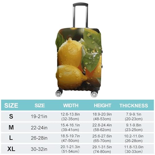 Travel Luggage Cover Spandex Suitcase Protector Washable Baggage Covers Fresh Lemon Elastic Scratch-Resistant Luggage Cover Protector Fits 18-32 Inch Luggage2