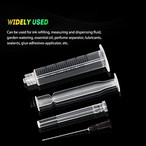 Image of 5ml Syringe 22 Gauge 1.2 inch Needle Lab Disposable Sample Syringes, 20 Pack