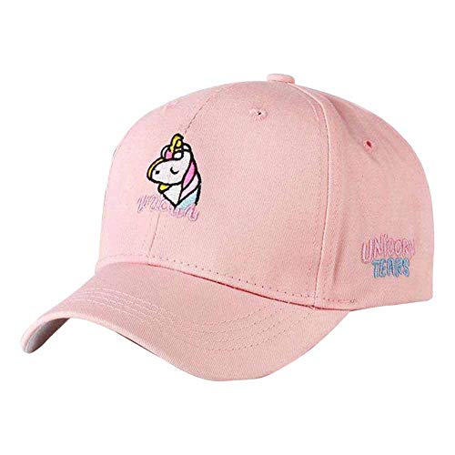 zhongjiany Gorra de béisbol Unicornio Rainbow para niñas Sombrero rosa para sol(Free Pink)