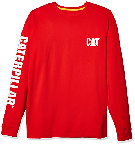 Caterpillar Men's Trademark Banner Long Sleeve Tee, Laser RED, S Caterpillar Men's Trademark Banner Long Sleeve Tee, Laser RED, S