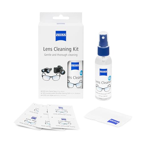 ZEISS Lens Cleaning Kit 2oz Spray + 6 lens wipes + Microfiber Cleaning Cloth