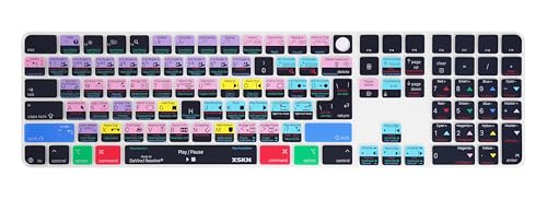 Clavier DaVinci Resolve iMac 2024 M4 : protège-clavier silicone avec pavé numérique