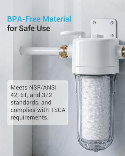 Image of AQUA CREST 10 x 4.5 Whole House String Wound Sediment Filter for Well Water