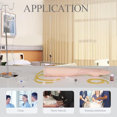 Image of Phlebotomy IV Practice Model, Arm Venipuncture Practice Intravenous Training Kits for Student Nurse Procedures Exercise IV Skills