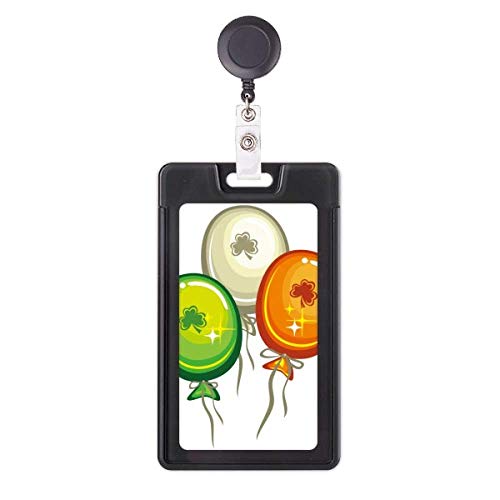 Porte-badge rétractable Saint-Patrick avec trèfle et ballon pour professionnels