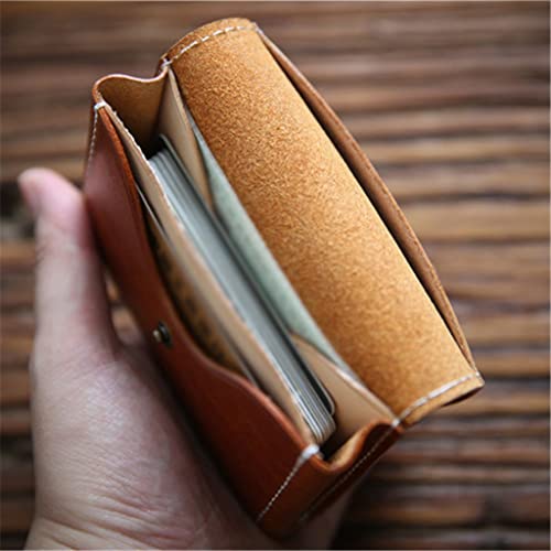 Handmade Vintage Short Wallet Men and Women Leather Card Bag Business Card Bag Multifunctional Coin Purse4