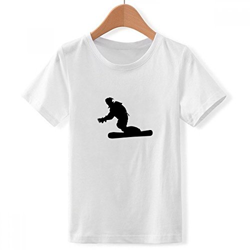T-shirt ski blanc col rond pour garçon petite taille