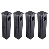 FUANA Paquete de 4 fundas cuadradas de tubo para equipos de fitness de plástico PP/PE, color negro, para marcos de 40 x 40 mm a 60 x 60 mm (tamaños A-G) B