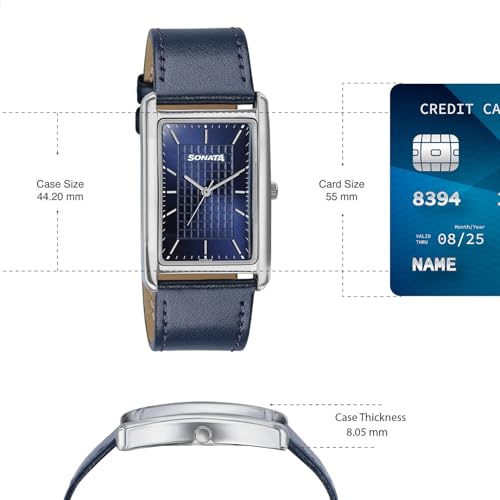 Image of Sonata Ascent with Quartz Analog with Leather Strap Watch for Men