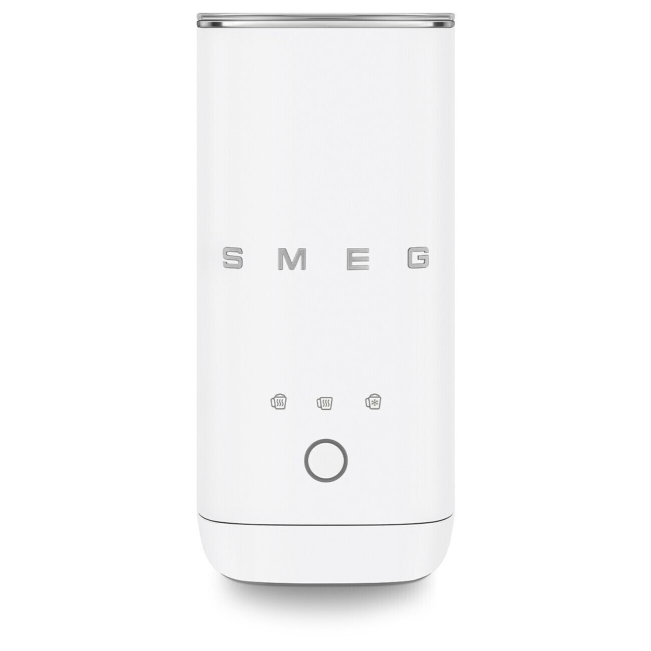 Smeg MFF02WHMEU Mousseur à lait blanc mat années 50 Trois fonctions automatiques pour mousse chaud/froide et chauffage du lait